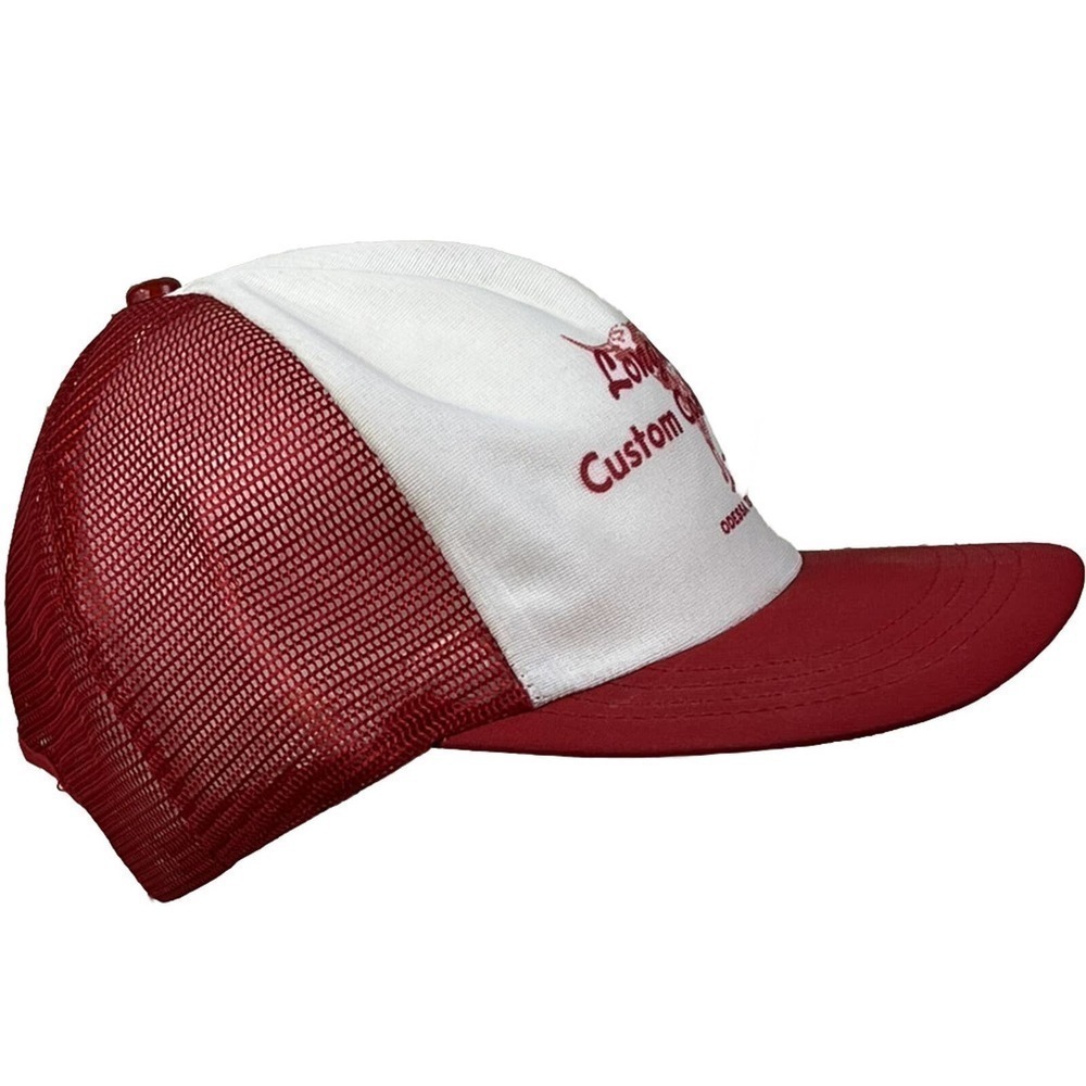 Vintage Trucker Style Hat - Red Snapback ~ Longhorn Custom Coating Co Odessa TX - Picture 3 of 6